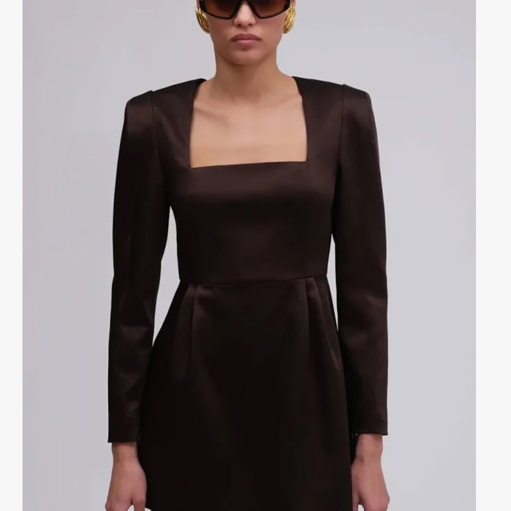 NWT Ronny Kobo Valentina Long Sleeve Dress - Dark Brown